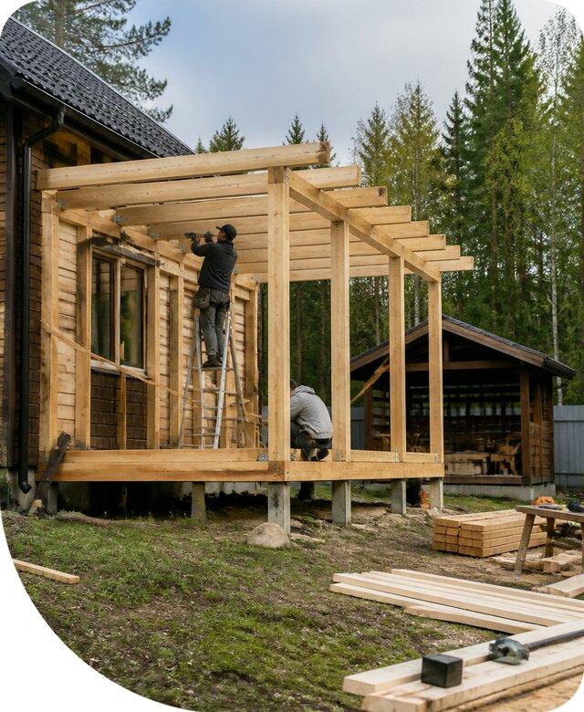 Строительство пристроек и построек на участке в Усинске